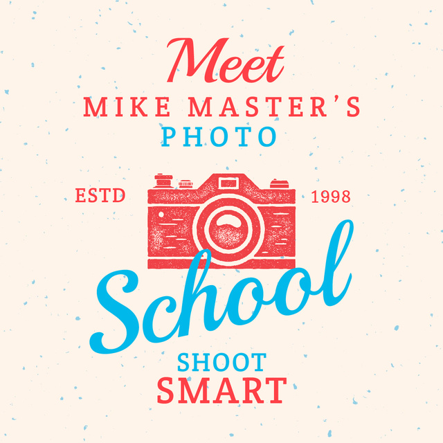 Photo School Ad with Stamp of Camera Animated Post Design Template