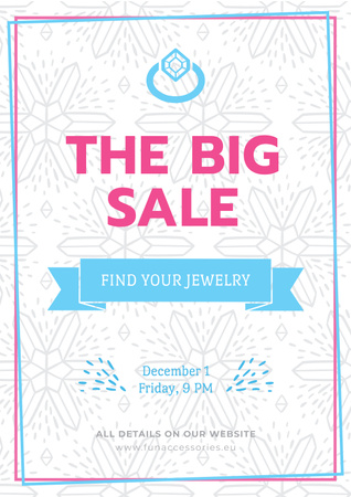 Plantilla de diseño de Jewelry big Sale Advertisement Poster 