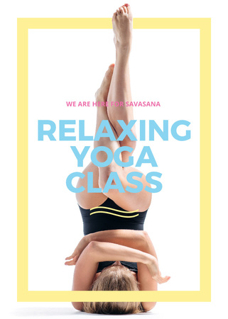 Woman exercising at Yoga Class Flayer – шаблон для дизайну