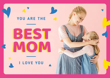 Plantilla de diseño de Felicitaciones a la mejor mamá en el día de la madre. Card 