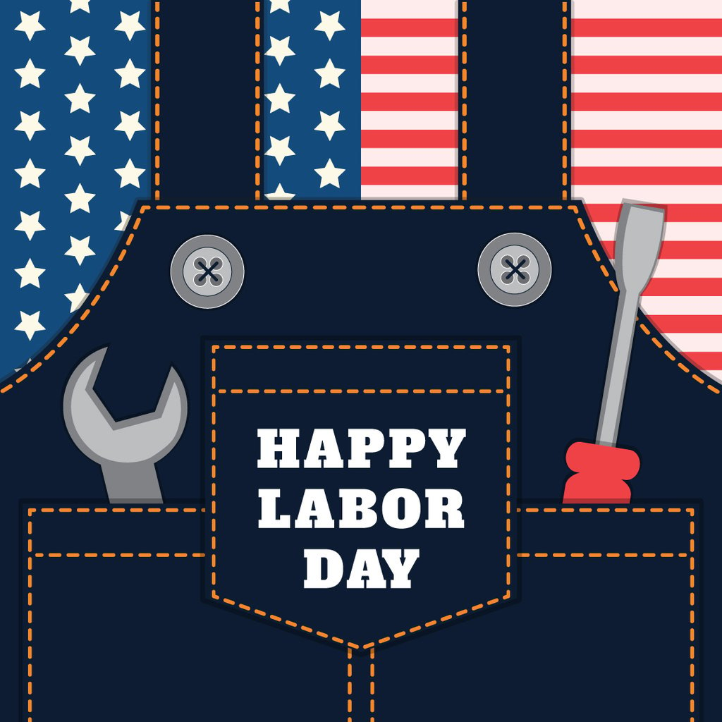Happy Labor Day Jumpsuit with Tools Instagram Design Template
