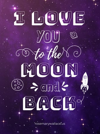 Motivational Love Quote on Night Sky Poster US – шаблон для дизайну