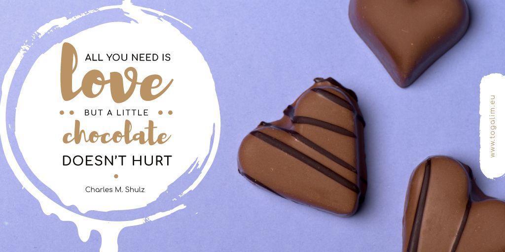 Plantilla de diseño de Valentine's Day with Heart-Shaped Chocolate Candy Twitter 