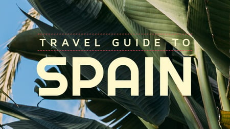 Travel Guide Palm Leaves in Green Youtube Thumbnail Design Template