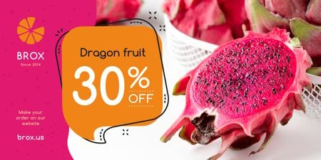 Exotic Fruits Offer Red Dragon Fruit Image Design Template