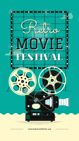 Modèle de visuel Movie Festival Ad Vintage Film Projector - Instagram Story