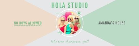 Hen party for girls in Amanda's House Email header Design Template
