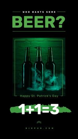 Saint Patrick's Day beer bottles Instagram Story Design Template