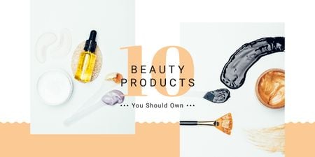 Modèle de visuel Ensemble de cosmétiques de maquillage et de soins recommandés - Image