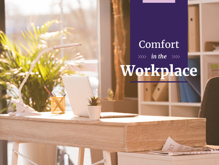 Comfortable Workplace Ad Presentation Design Template