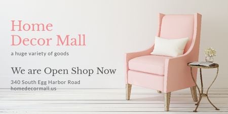 Furniture Store ad with Armchair in pink Image Tasarım Şablonu