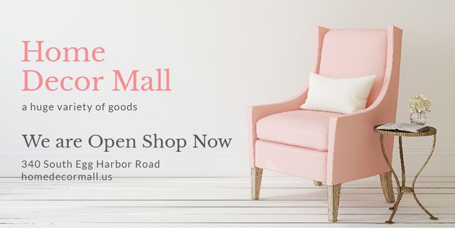 Furniture Store ad with Armchair in pink Image Design Template