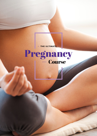 Pregnant woman doing Yoga Flayer tervezősablon