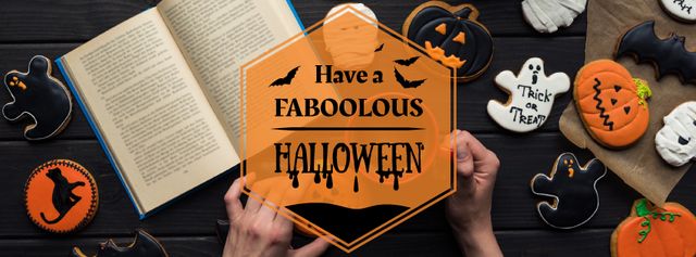 Have a faboolous Halloween greeting Facebook cover Modelo de Design
