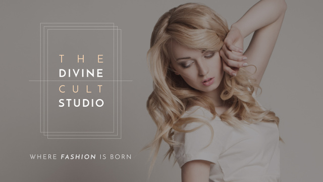 Studio Ad with Attractive Blonde Youtube Design Template