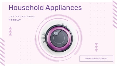 Designvorlage Appliances Offer with Robot Vacuum Cleaner für Full HD video