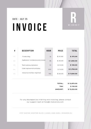 Template di design IT Company Services in Abstract Frame Invoice
