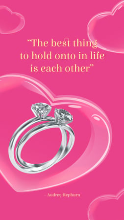 Wedding rings with Diamonds Instagram Story Modelo de Design