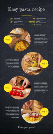 Plantilla de diseño de Infografía de alimentos Cómo cocinar pasta Infographic 