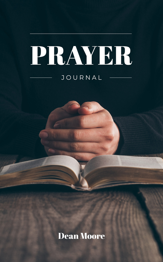 Modèle de visuel Man Praying by Bible - Book Cover