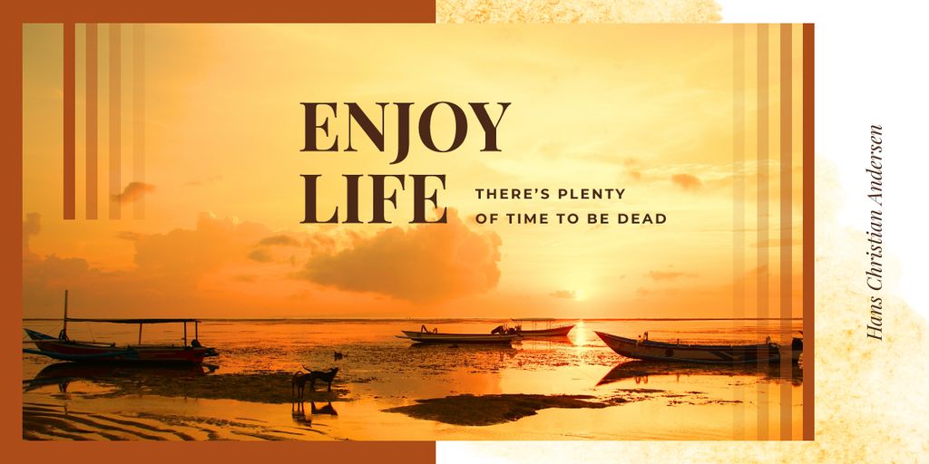 Motivational Phrase with Sea View Image Design Template