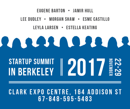 Startup Summit Announcement Businesspeople Silhouettes Facebook Πρότυπο σχεδίασης