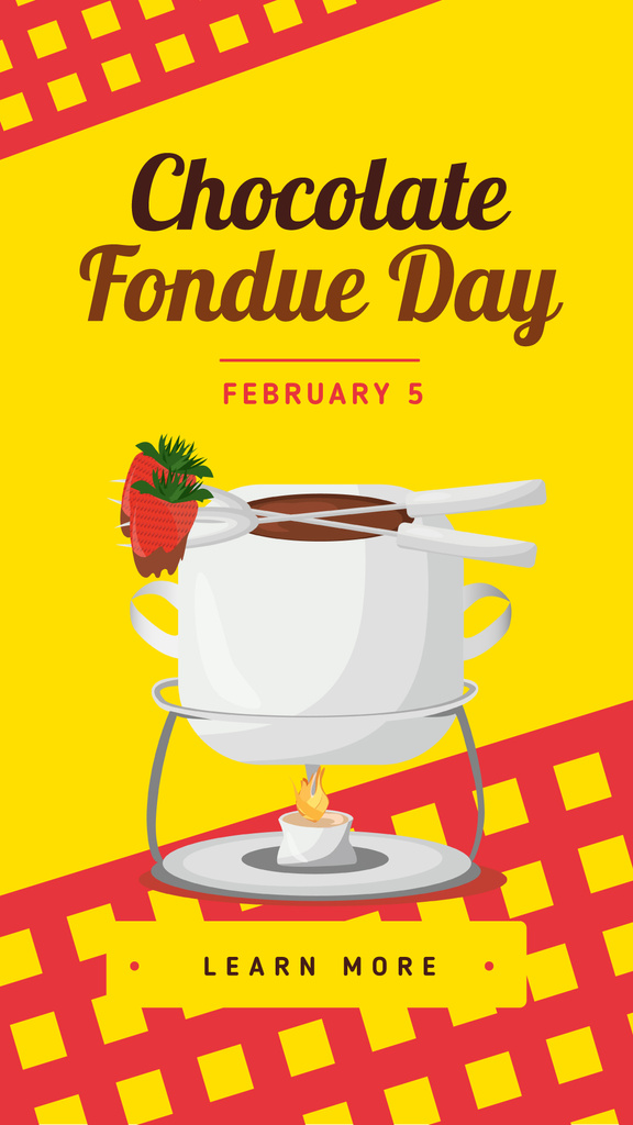 Plantilla de diseño de Hot chocolate fondue Day Instagram Story 