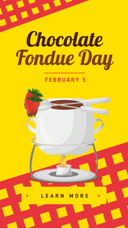 Ontwerpsjabloon van Instagram Story van Hot chocolate fondue Day