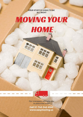 Plantilla de diseño de Home Moving Service Ad House Model in Box Flayer 