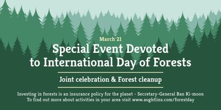 International Day of Forests Event Announcement in Green Image Modelo de Design