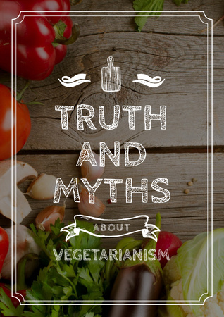 Designvorlage Truth and myths about Vegetarianism für Poster