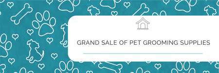 Grand sale of pet grooming supplies Twitterデザインテンプレート