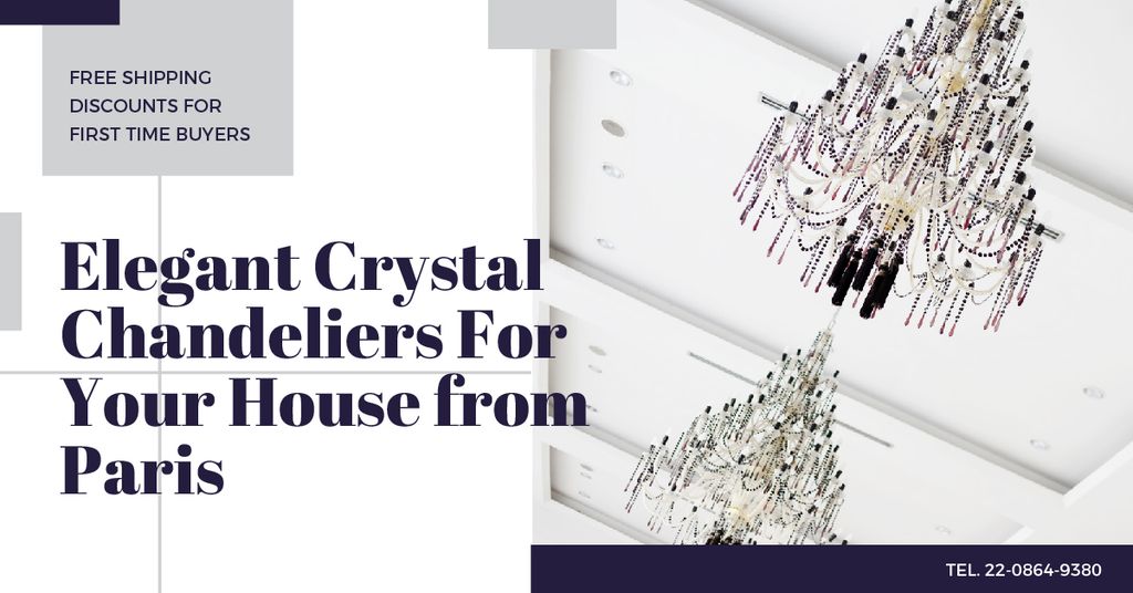 Elegant crystal Chandeliers Offer Facebook AD – шаблон для дизайна