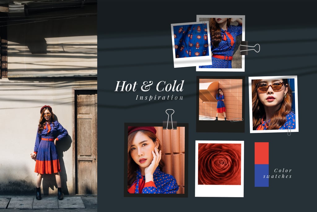 Woman in colorful clothes Mood Board – шаблон для дизайну