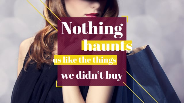 Shopping quote Stylish Woman in Hat Title – шаблон для дизайну