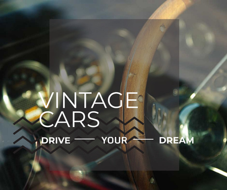 Shiny vintage car interior Facebook Modelo de Design