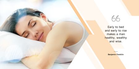 Woman sleeping in bed Image Design Template