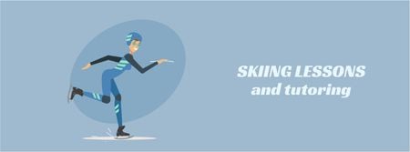 Woman speed skating  Facebook Video cover Design Template