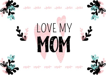 Platilla de diseño Greeting on Mothers day on Flowers frame Postcard