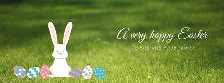 Easter Cute Bunny with Colored Eggs Facebook Video cover tervezősablon