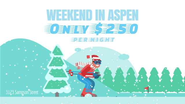 Designvorlage Ski Resort Offer Skier on a Snowy Slope für Full HD video