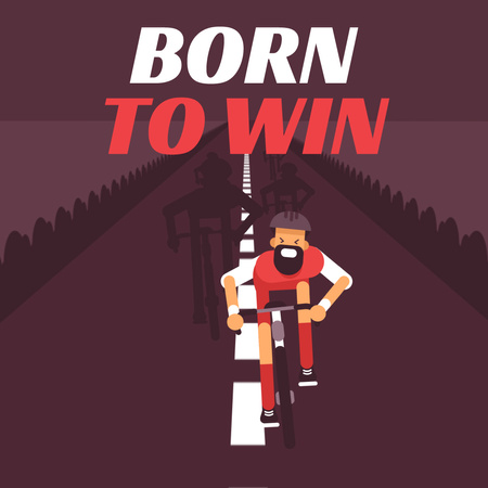 Platilla de diseño Cyclist Racing on Road Animated Post
