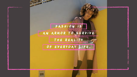 Fashion Quote with Stylish Young Woman Full HD video Šablona návrhu