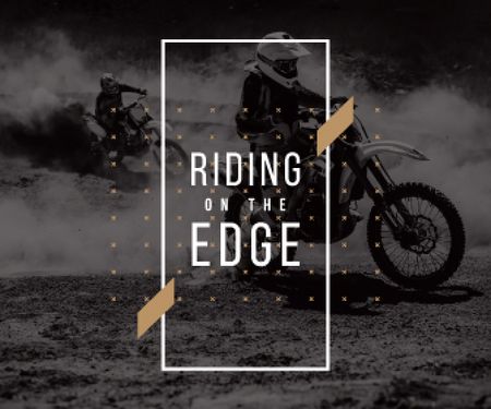 Motocross Training Offer Large Rectangle Design Template