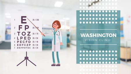 Vision Check Female Ophthalmologist in Clinic Full HD video Design Template