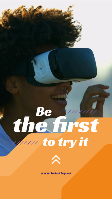 Innovative Technology Ad Woman Using VR Glasses Instagram Video Story – шаблон для дизайна