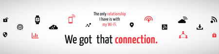 Wi-fi connection Ad with icons Twitter – шаблон для дизайна