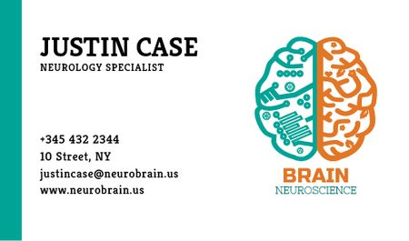 Neurology Specialist Services Offer Business card Design Template
