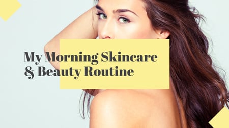 Skincare & Beauty routine Ad with Young Woman Youtube Design Template