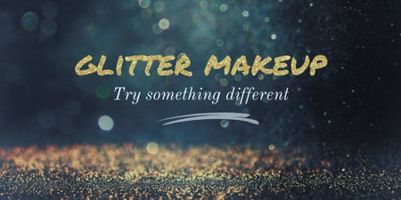 Glamorous Ad with Shining Golden Glitter Twitter Modelo de Design